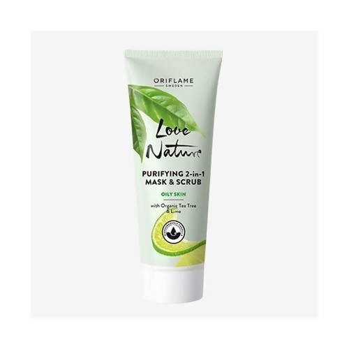 Oriflame Love Nature Purifying 2-in-1 Mask & Scrub with Organic Tea Tree & Lime - Distacart