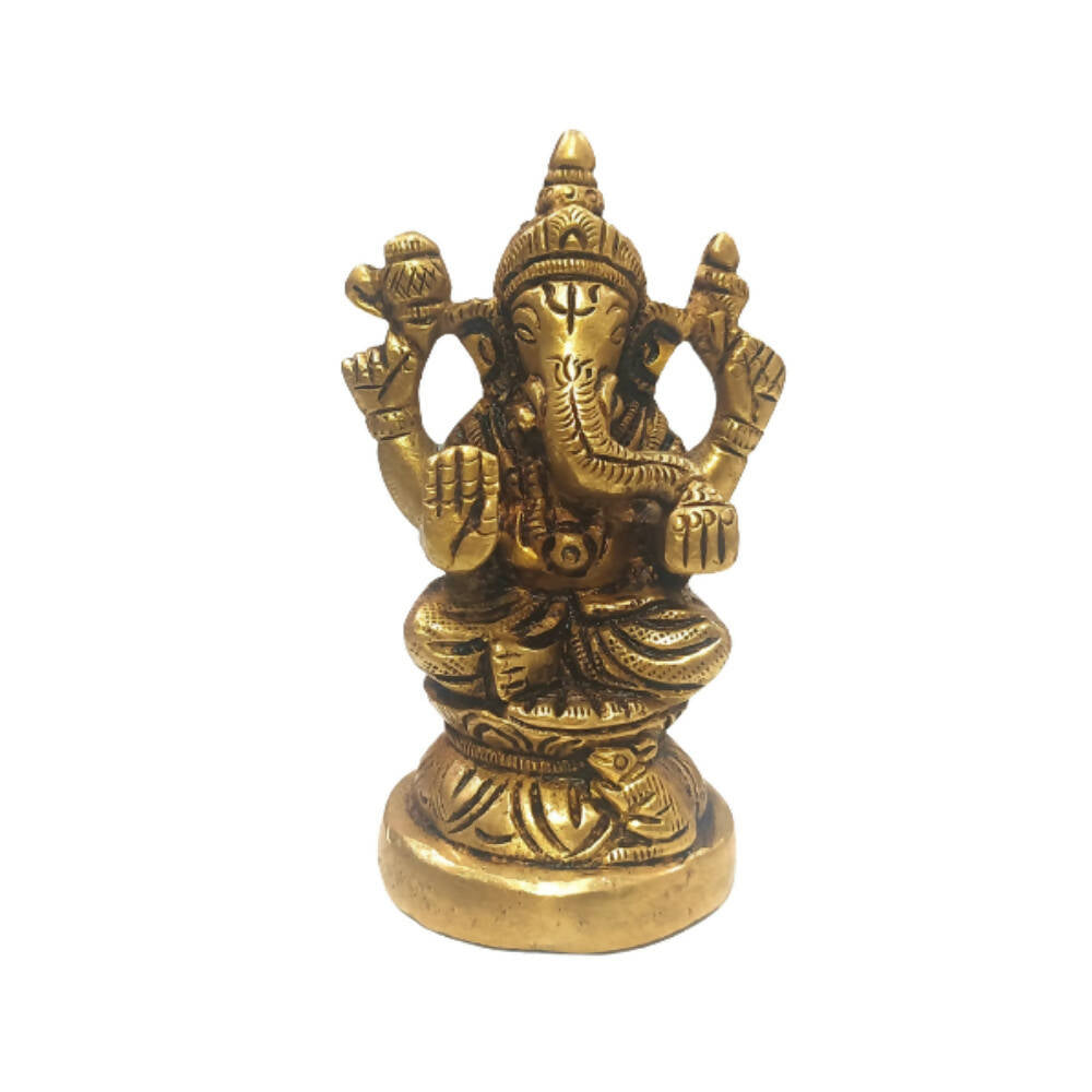 Tamas Brass Handmade Vinayakmoorti Ganesha Statue (Golden) - Distacart