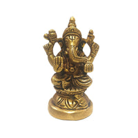 Thumbnail for Tamas Brass Handmade Vinayakmoorti Ganesha Statue (Golden) - Distacart
