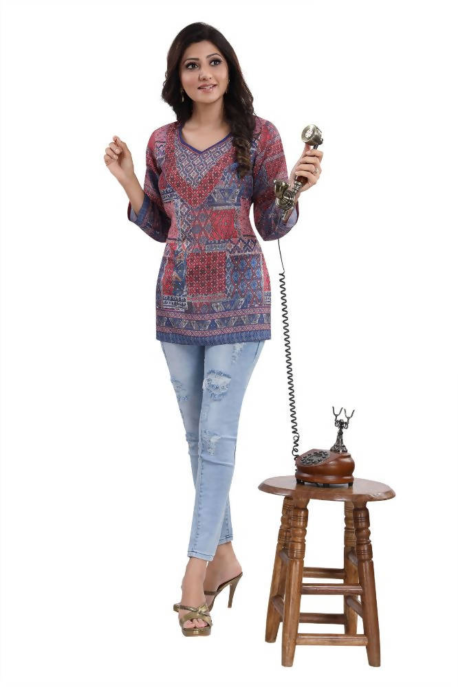 Snehal Creations Bright as the Sun Summer Cool Printed Short Kurti Tunic