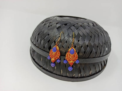 Terracotta Boho Style Hangings-Golden Red And Blue