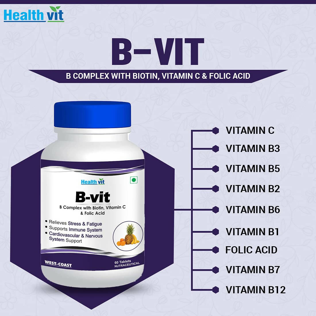 Healthvit Nutrition Natural B-Vit Tablets - Distacart