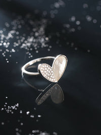 Thumbnail for NVR Women's Stylish Latest Silver Plated Ring With Ad Stones - Distacart