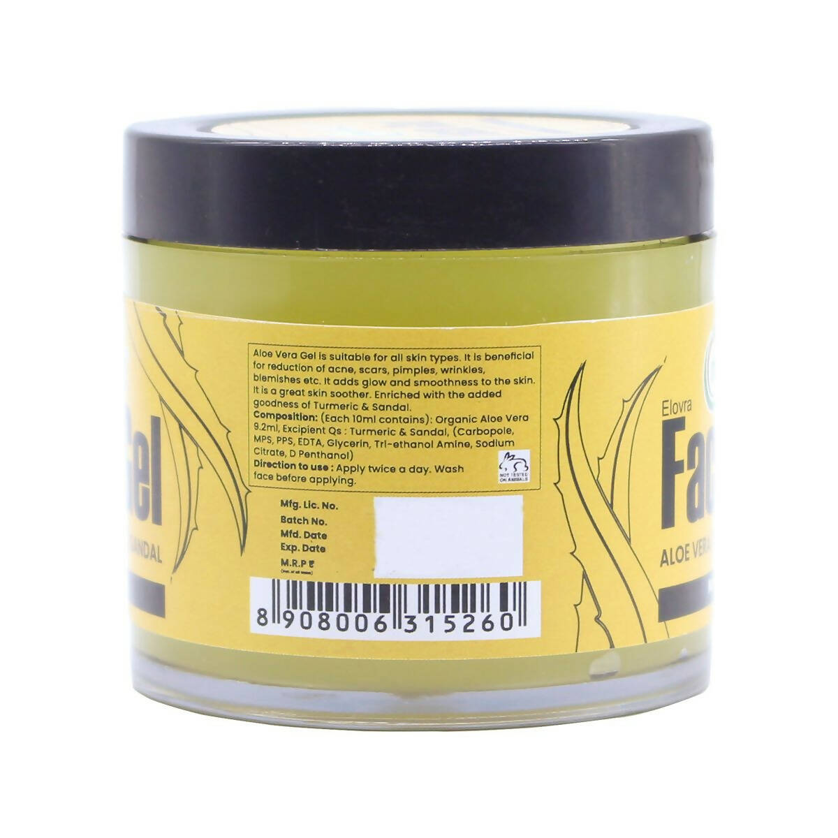 Nutriorg Aloevera Face Gel with sandal & Turmeric - Distacart