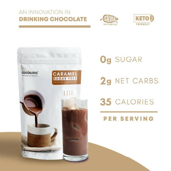 Cocosutra Lite- Sugar Free Caramel Drinking Chocolate Mix - Distacart