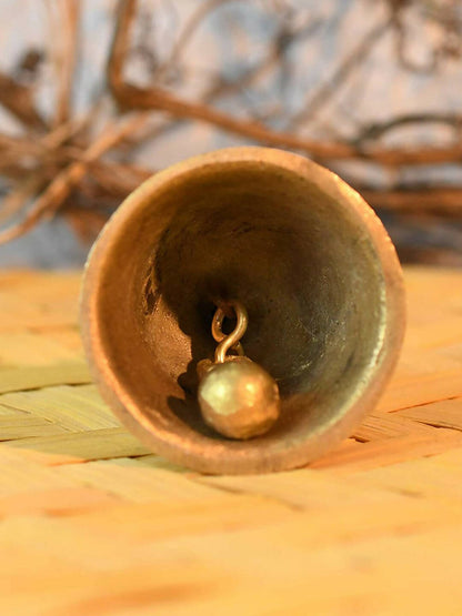 CraftVatika Gold-Toned Brass Hand Held Pooja Bell - Distacart