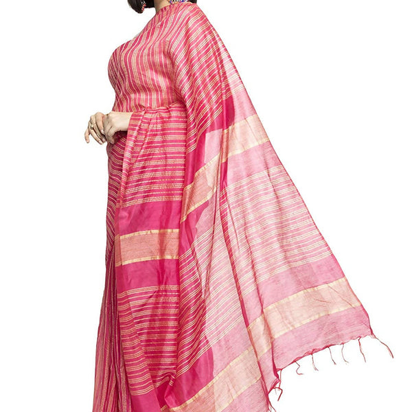 Mominos Fashion Magenta Color Bhagalpuri Saree