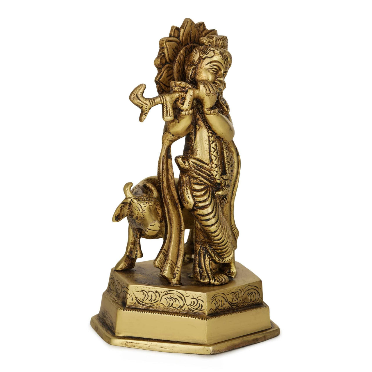 Devlok Lord Krishna with Cow Idol - Distacart