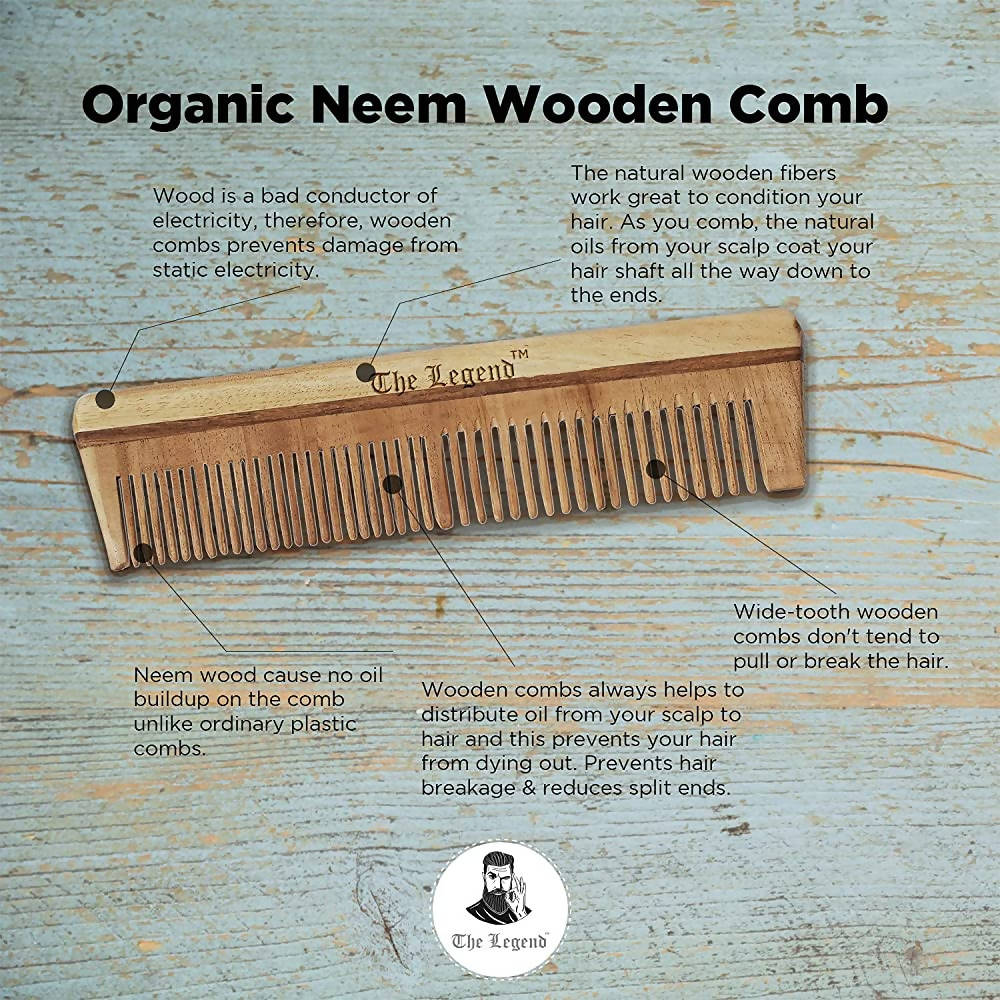 The Legend Organic Pure Neem Wood Comb - Distacart
