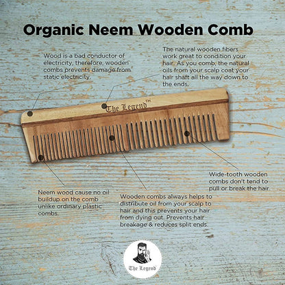 The Legend Organic Pure Neem Wood Comb - Distacart