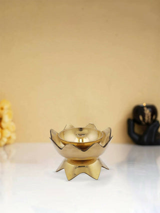 CraftVatika Gold-Toned Brass Handmade Diya - Distacart