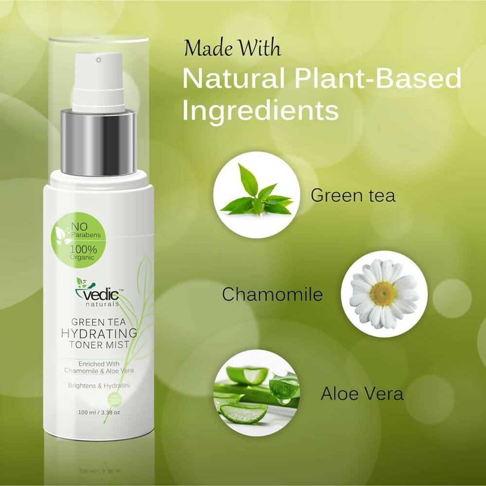 Vedic Naturals Green Tea Hydrating Toner Mist - Distacart