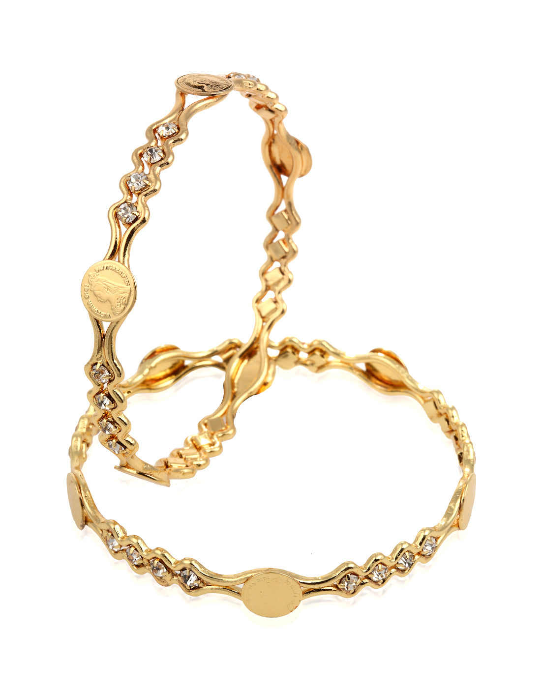 Gold-Plated Alloy Goddess Laxmi Bangle Set - The Pari - Distacart