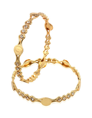 Gold-Plated Alloy Goddess Laxmi Bangle Set - The Pari - Distacart