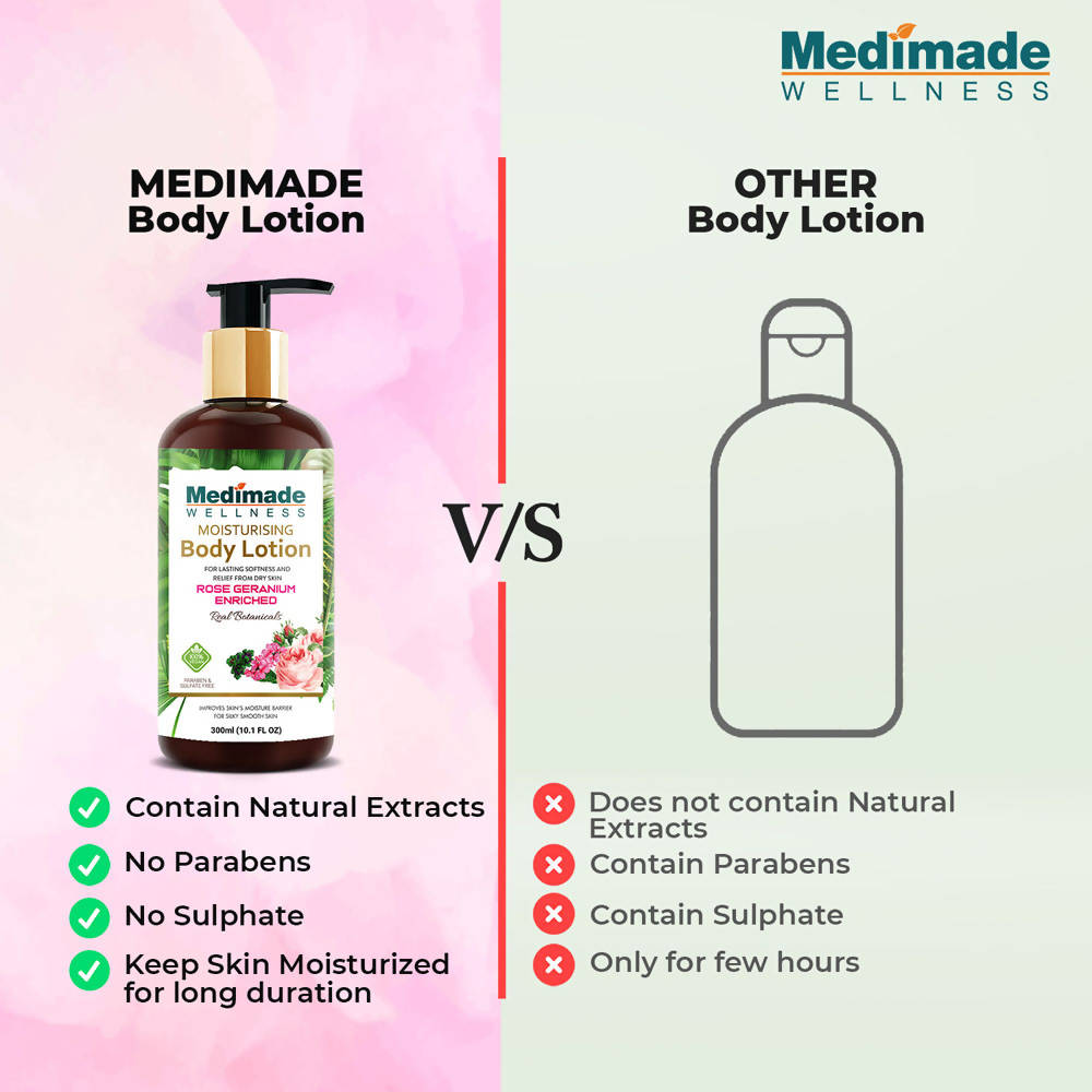 Medimade Wellness Rose Geranium Enriched Moisturising Body Lotion - Distacart