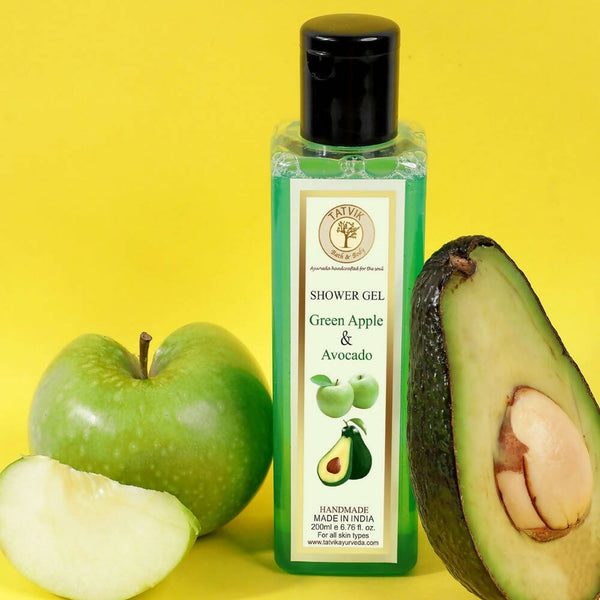 description tatvik ayurveda shower gel green apple avocado key