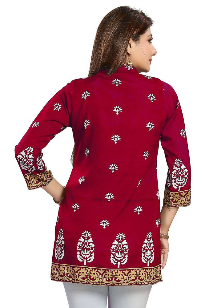 Snehal Creations Endearing Ethnicity Short Red Tunic