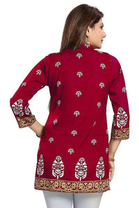 Thumbnail for Snehal Creations Endearing Ethnicity Short Red Tunic
