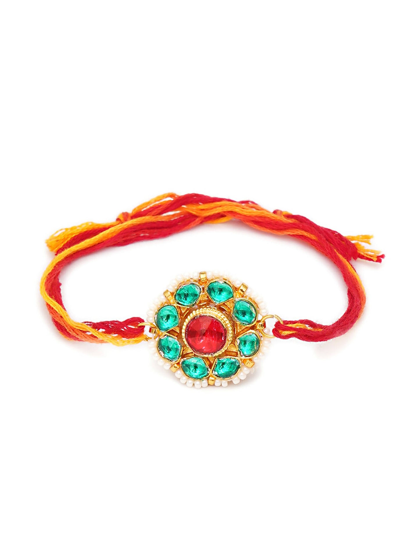 Designer kundan Rakhi - Ruby Raang - Distacart