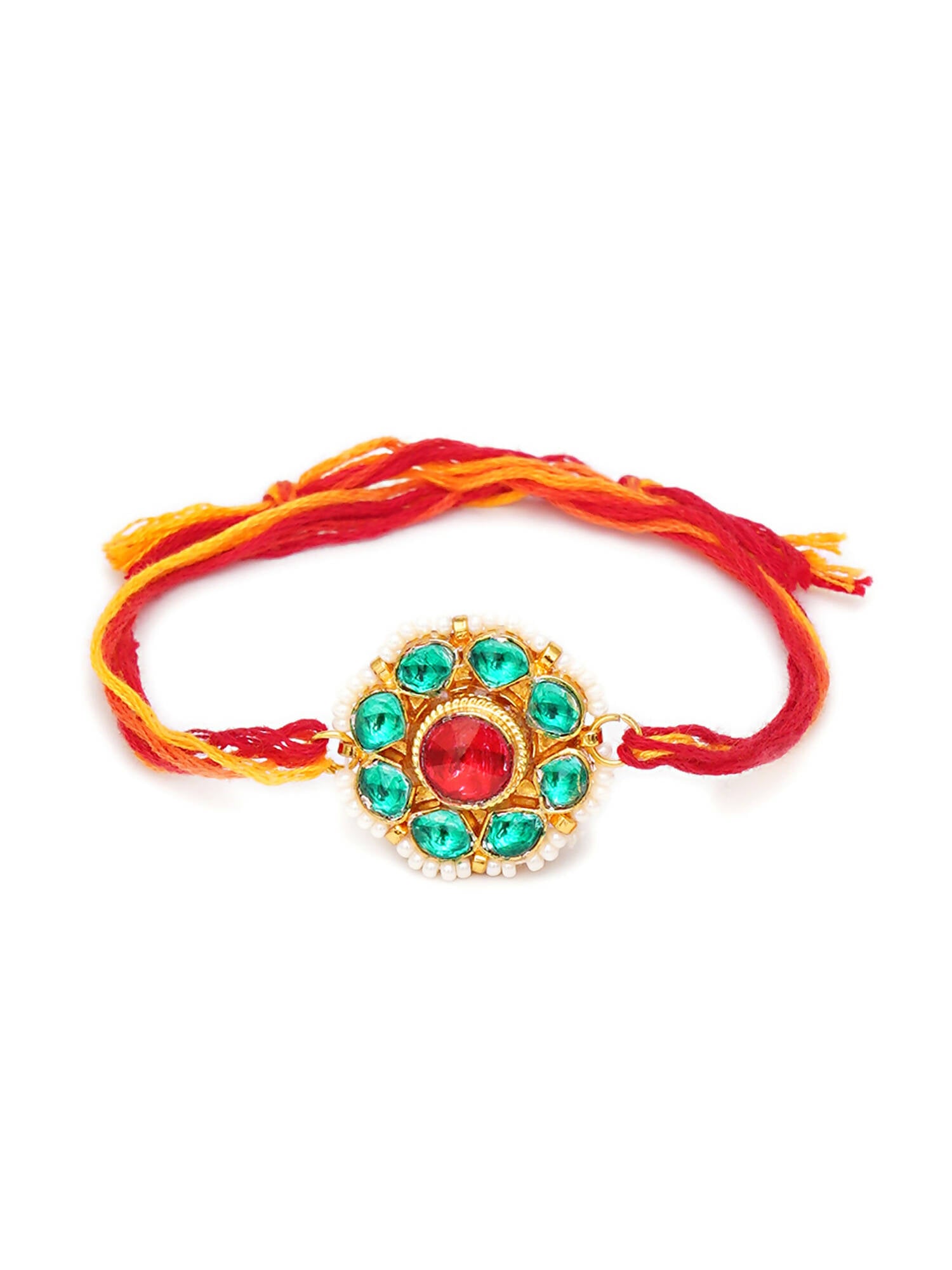 Designer kundan Rakhi - Ruby Raang - Distacart