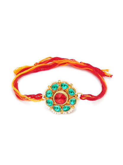 Designer kundan Rakhi - Ruby Raang - Distacart