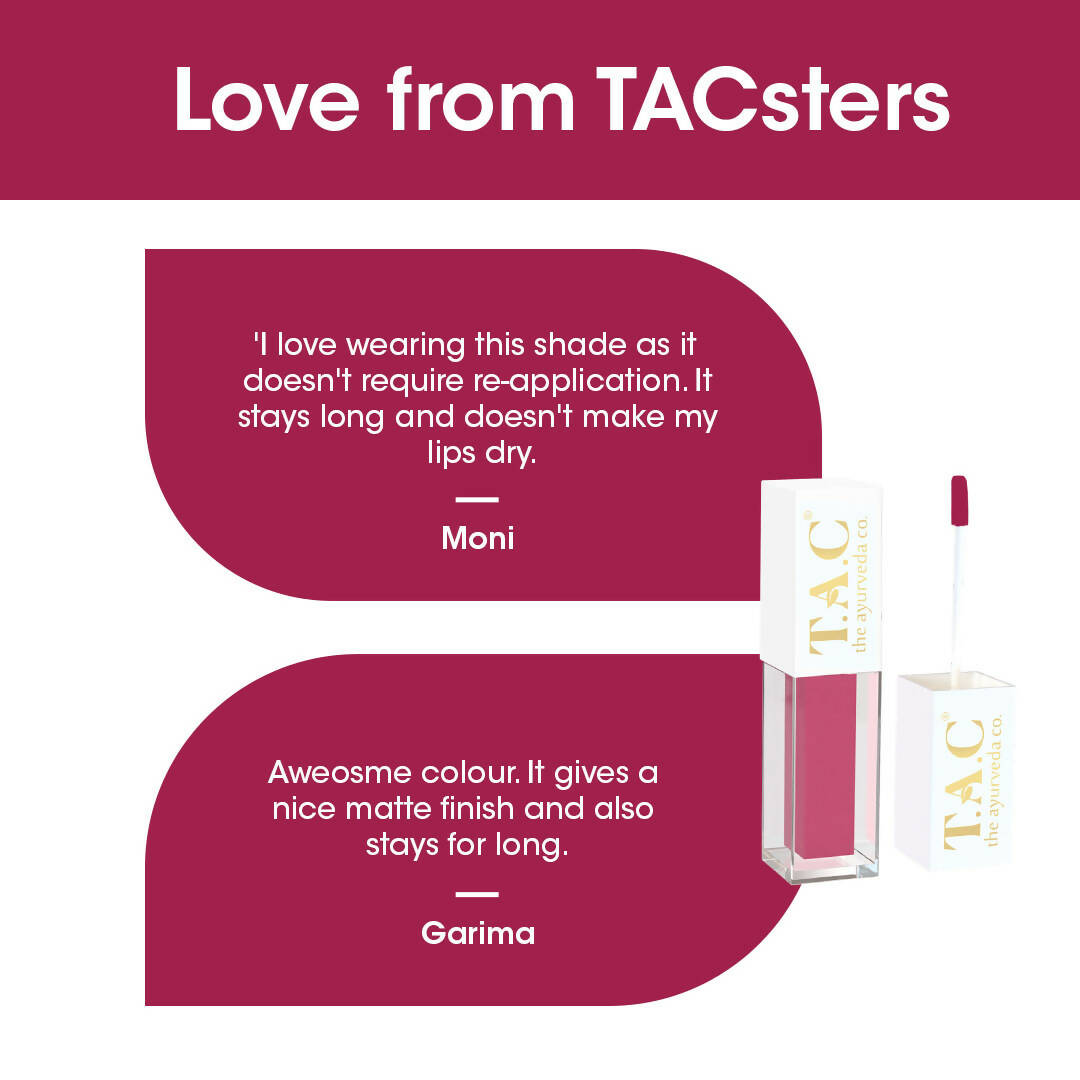 TAC - The Ayurveda Co. Liquid Matte Cosmic Pink Lipstick - Distacart