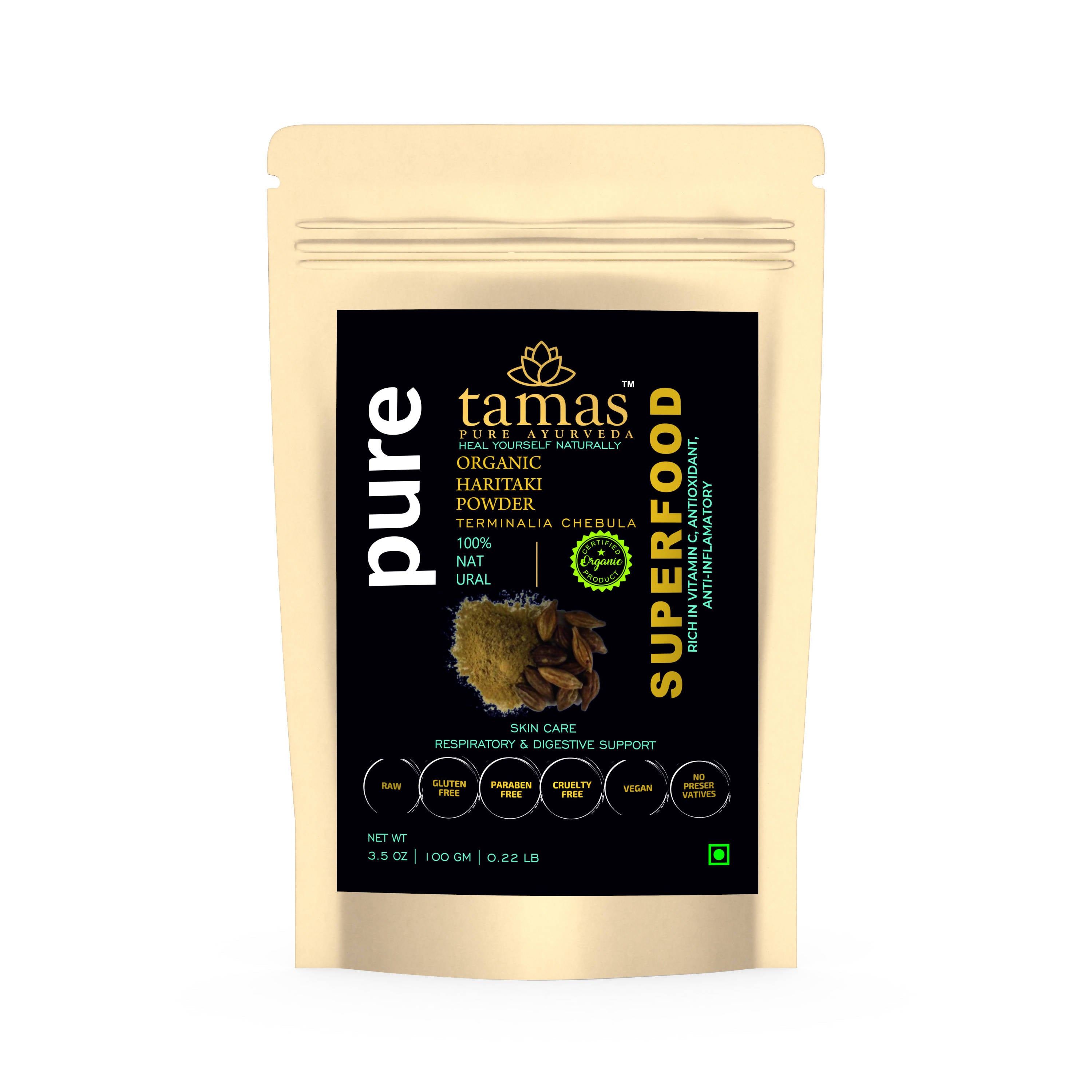 Tamas Pure Ayurveda Superfood Organic Haritaki Powder - Distacart