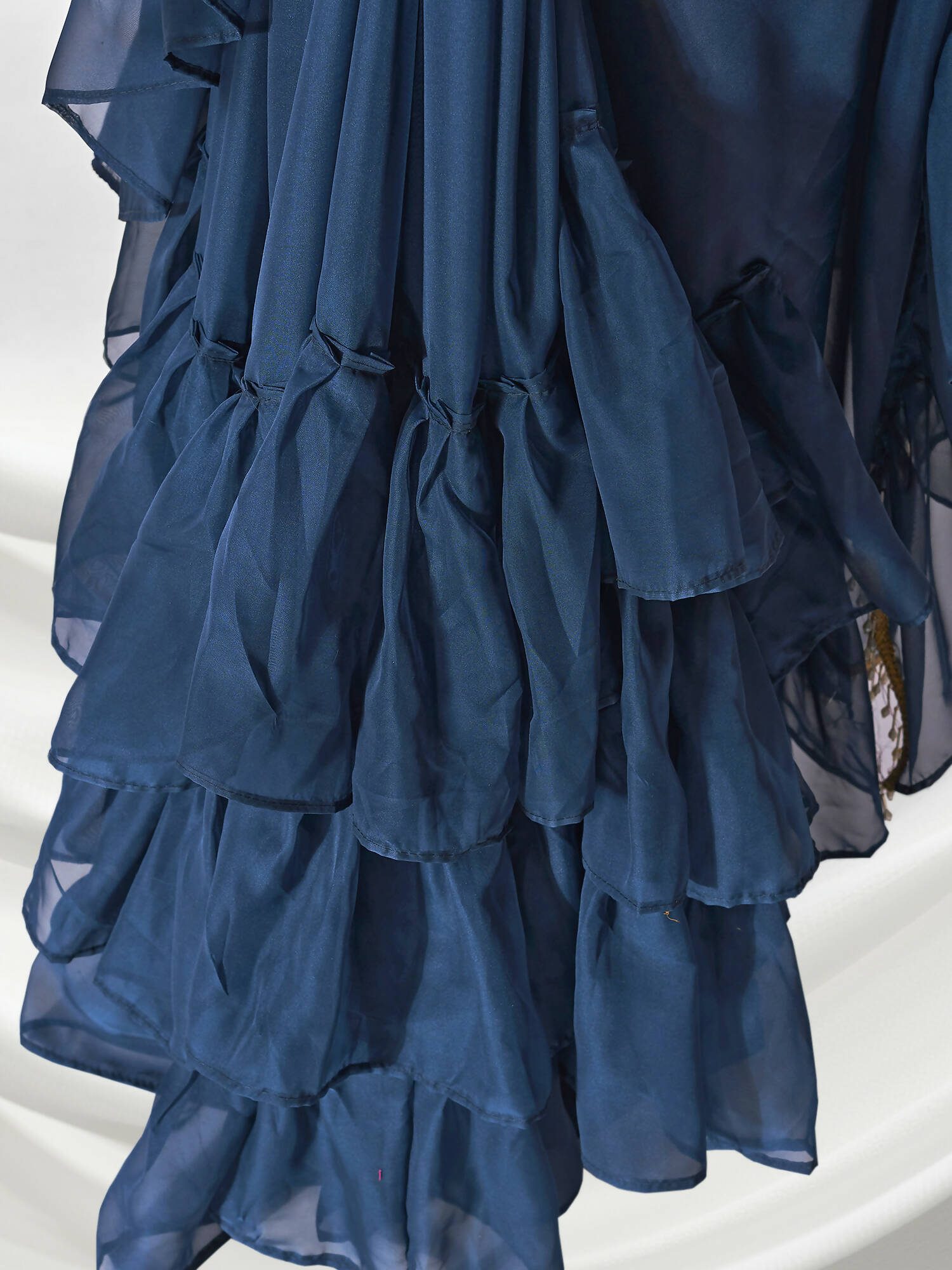 Teal Organza Solid Saree With Unstitched Blouse Piece - Shanaya - Distacart