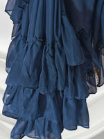 Thumbnail for Teal Organza Solid Saree With Unstitched Blouse Piece - Shanaya - Distacart