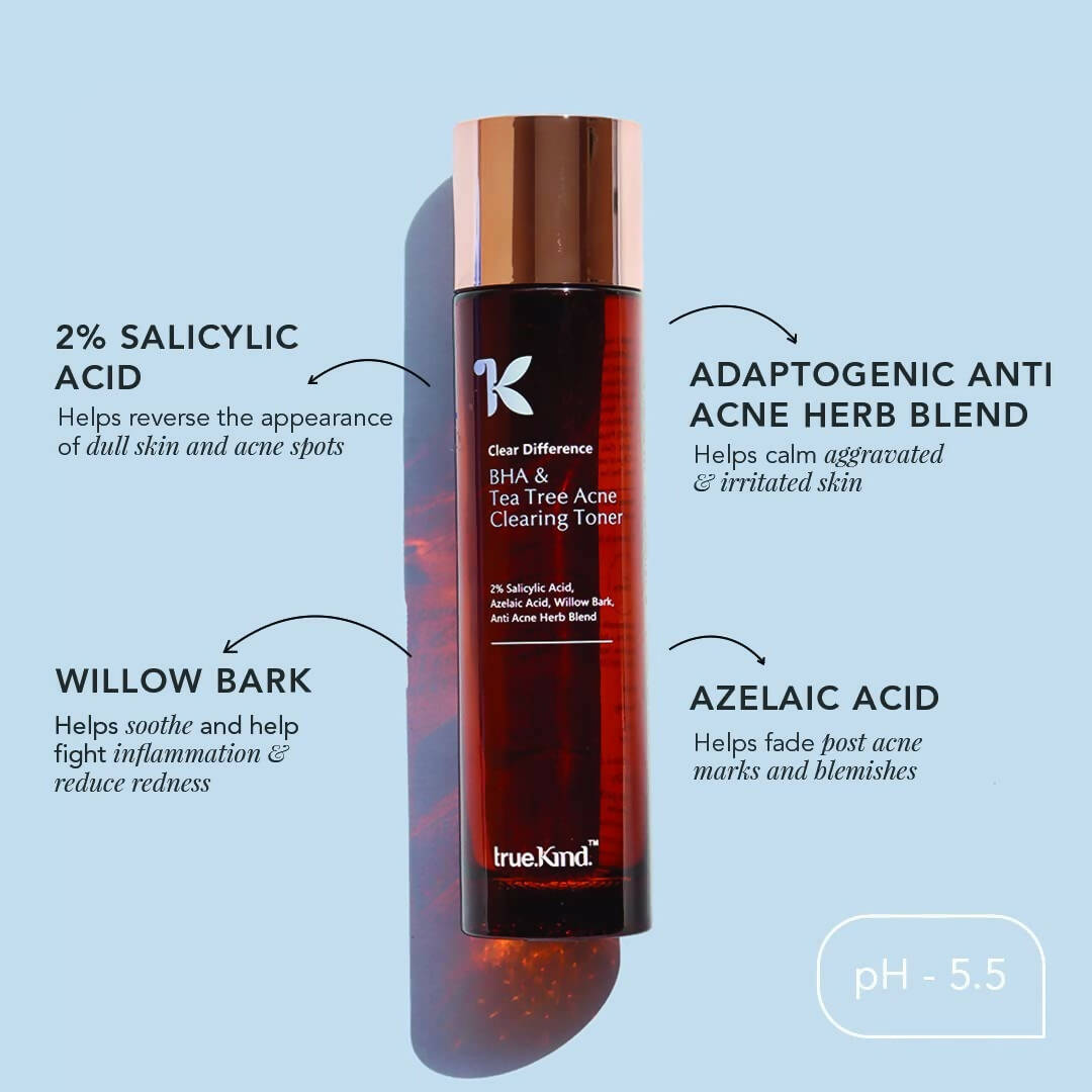 True Kind BHA & Tea Tree Acne Clearing Toner - Distacart