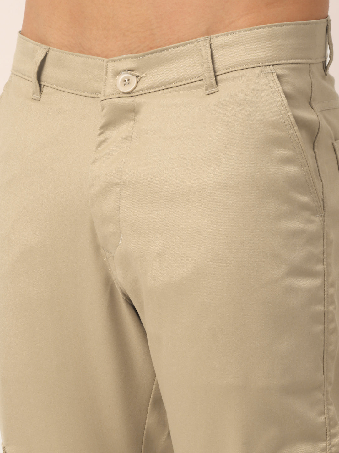 Jainish Men's Casual Cotton Solid Cargo Pants ( KGP 154 Beige ) - Distacart