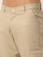 Thumbnail for Jainish Men's Casual Cotton Solid Cargo Pants ( KGP 154 Cream ) - Distacart