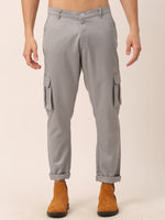Thumbnail for Jainish Men's Casual Cotton Solid Cargo Pants ( KGP 154 Light-Grey ) - Distacart