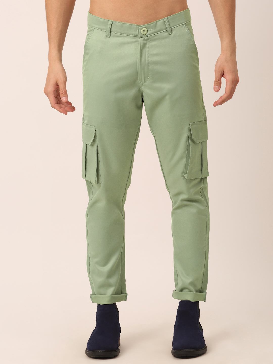 Green Cotton Cargo Pants - Antonia