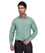 Thumbnail for RIAG Green Men's Full Sleeves Solid Shirt - Distacart