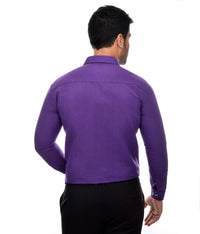 Thumbnail for RIAG Purple Men's Full Sleeves Solid Shirt - Distacart