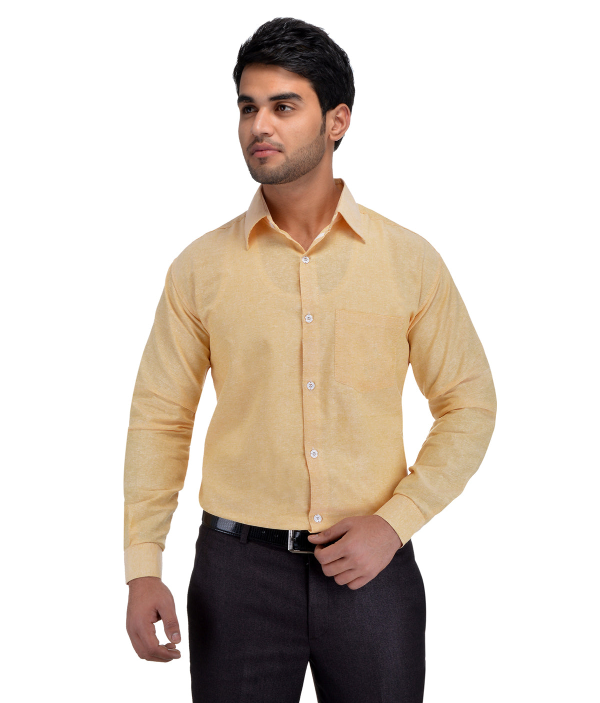 RIAG Beige Men's Full Sleeves Solid Shirt - Distacart