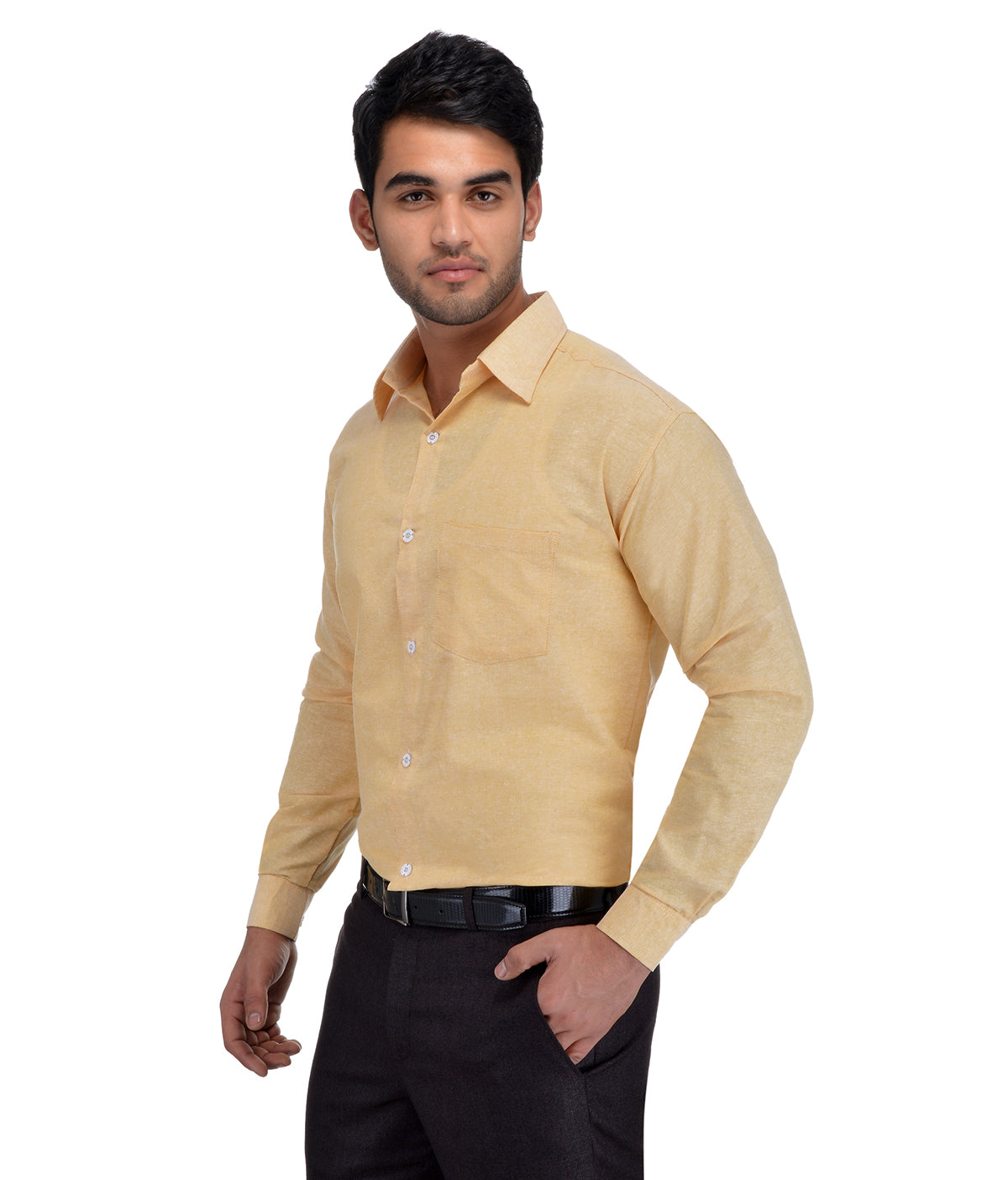 RIAG Beige Men's Full Sleeves Solid Shirt - Distacart
