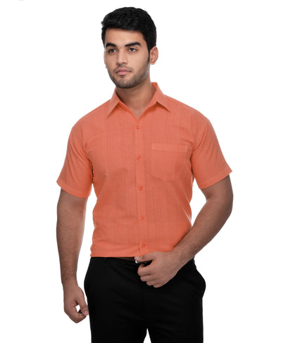 RIAG Orange Men's Half Sleeves Solid Shirt - Distacart