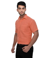 Thumbnail for RIAG Orange Men's Half Sleeves Solid Shirt - Distacart