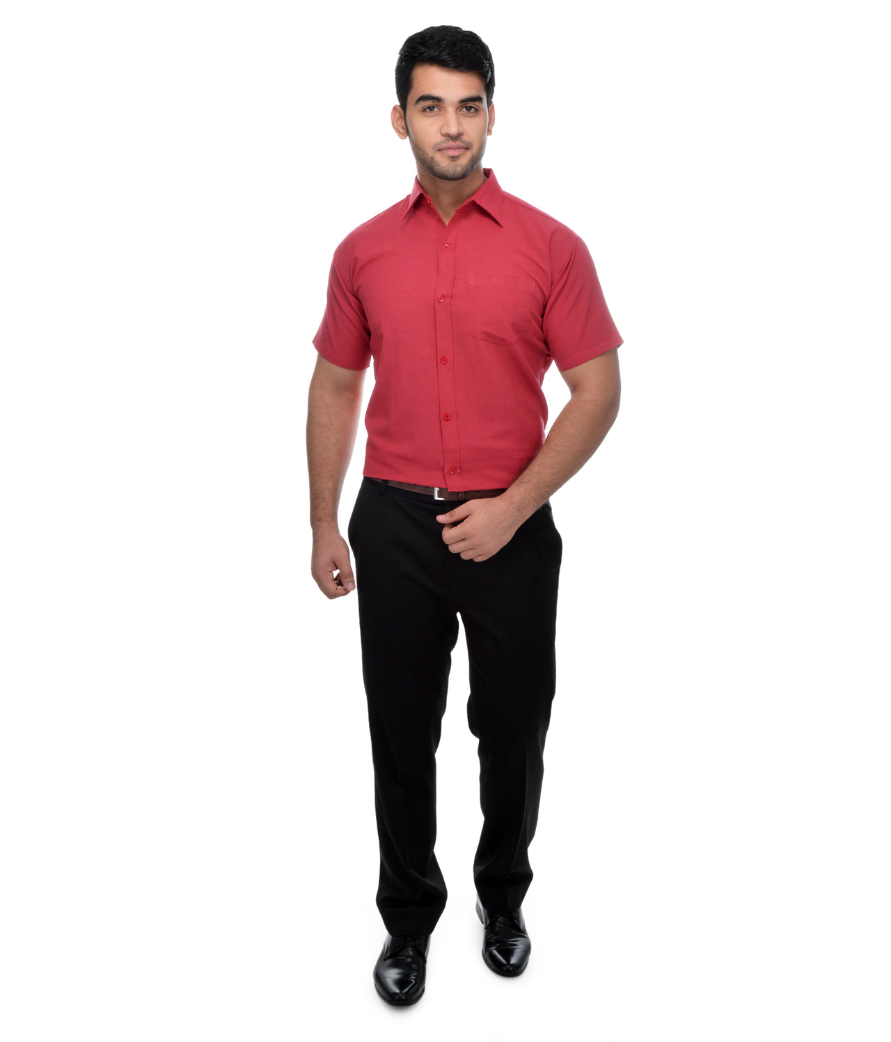 RIAG Red Men's Half Sleeves Solid Shirt - Distacart