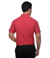 Thumbnail for RIAG Red Men's Half Sleeves Solid Shirt - Distacart
