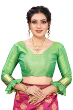 Thumbnail for Vamika Ethnic Fire Pink Weaving Banarasi Jacquard Saree - Distacart