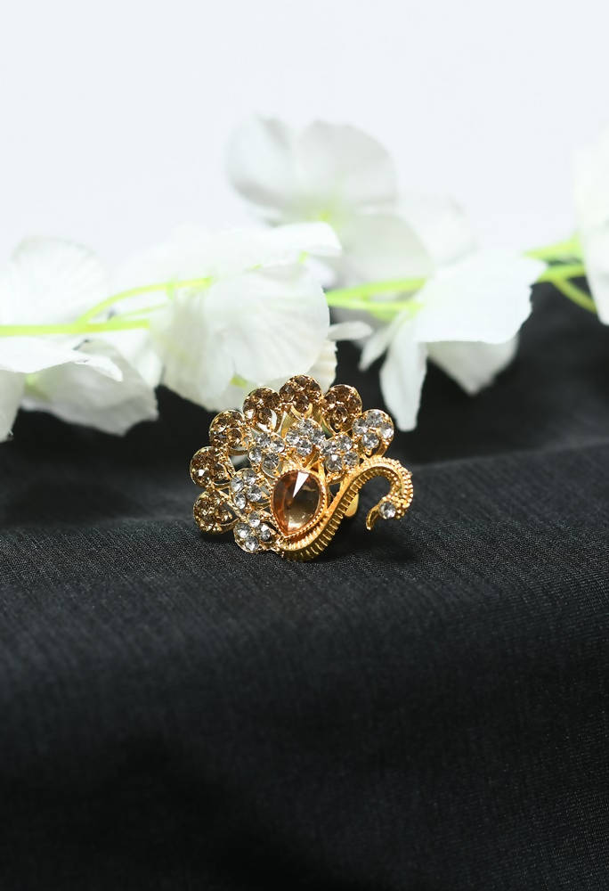 Tehzeeb Creations Peacock Design Ring With Stone