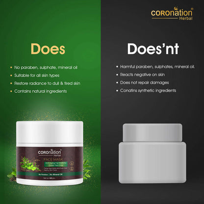 Coronation Herbal Anti Aging Fuji Matcha Green Tea Clay Face Mask - Distacart