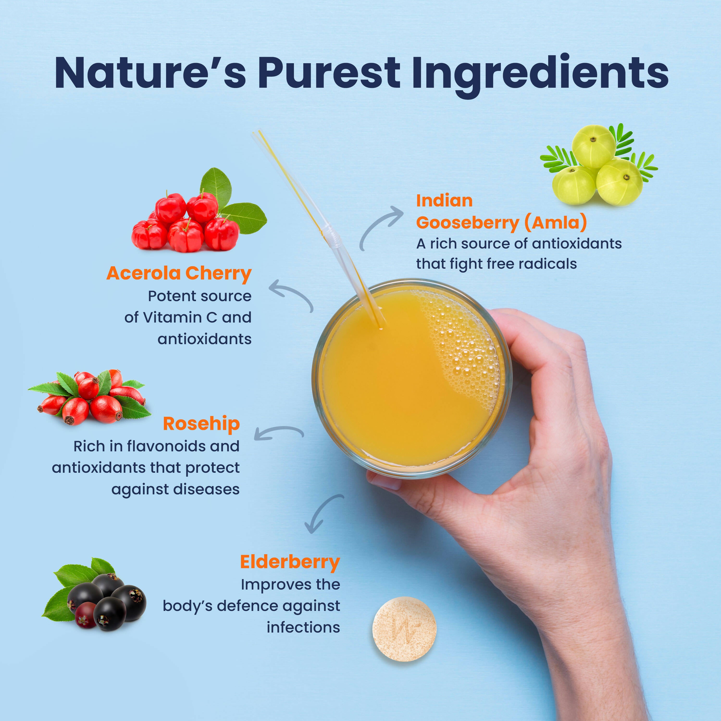 Wellbeing Nutrition Organic Vitamin C + Zinc Effervescent Tablets - Distacart