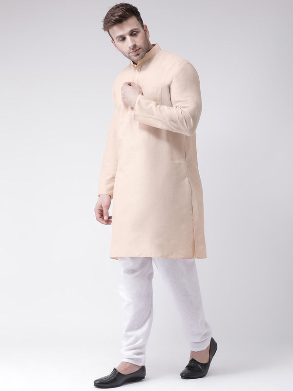 RIAG Beige Men's Ethnic Long Kurta And Pyjama Set - Distacart