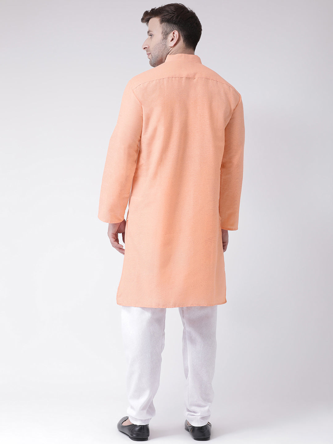 RIAG Men's Orange Cotton Long Ethnic Kurta - Distacart