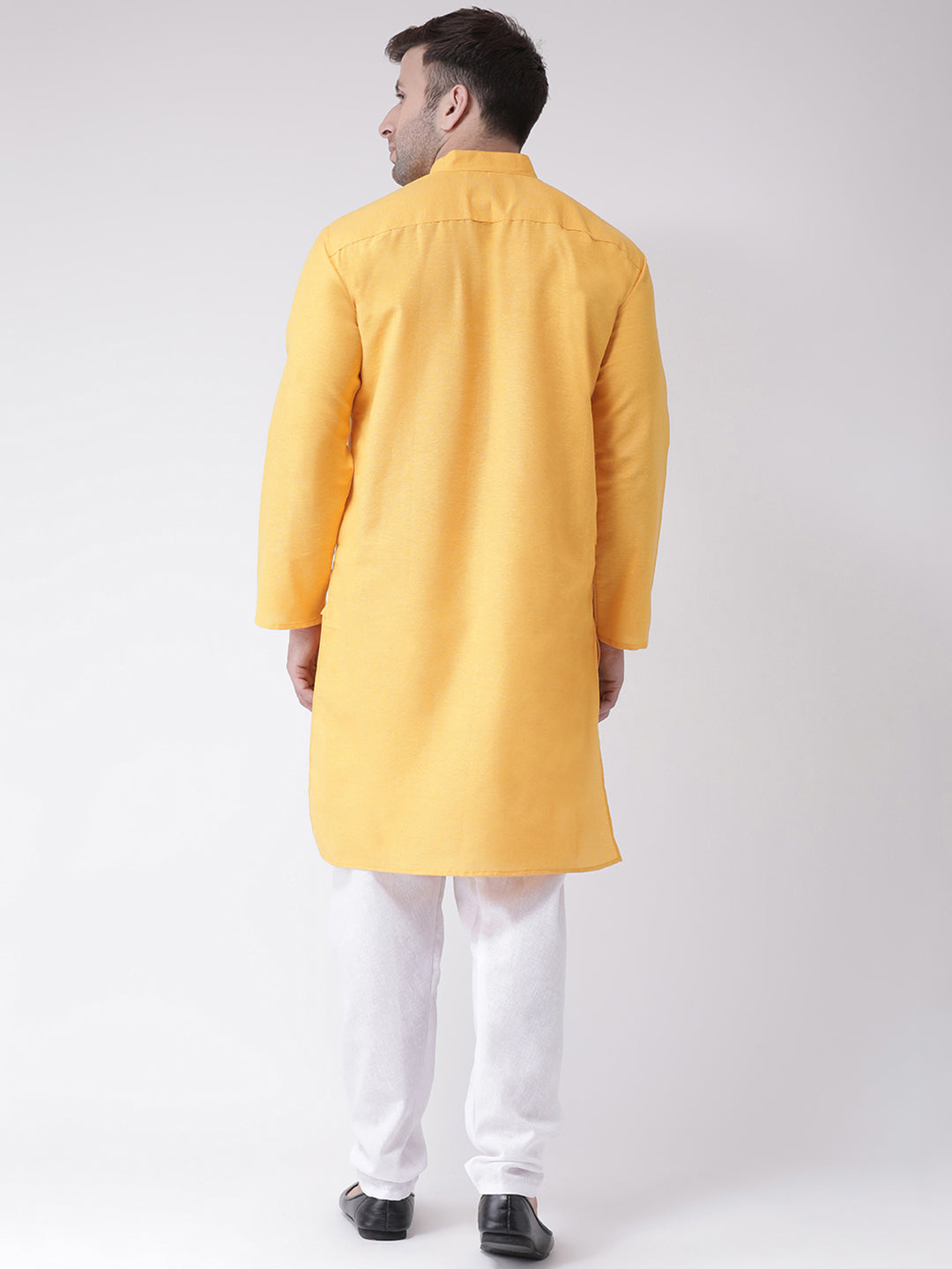 RIAG Yellow Men's Ethnic Long Kurta And Pyjama Set - Distacart