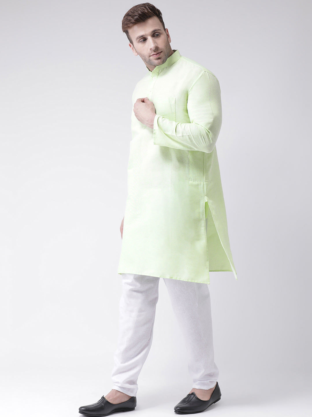 RIAG Green Men's Ethnic Long Kurta And Pyjama Set - Distacart